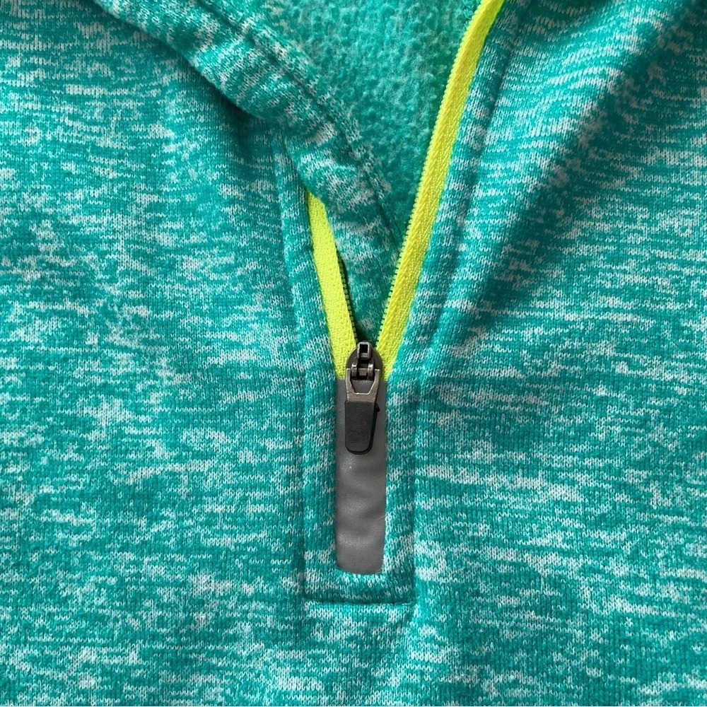 Coconut Creek Trading Co. Green Blue Turquoise Neon Quarter Zip Kanga Pocket - Picture 6 of 13